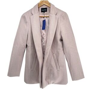 CHOU YATOU Pink Herringbone Blazer‎ Jacket Women's Medium Lapel Collar Pockets